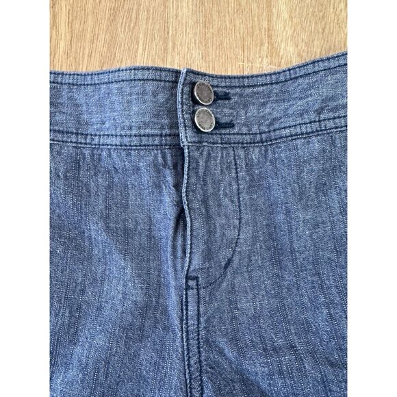Womens Calvin Klein Chambray Bermuda Shorts Size 6 Blue Denim - Picture 2 of 5